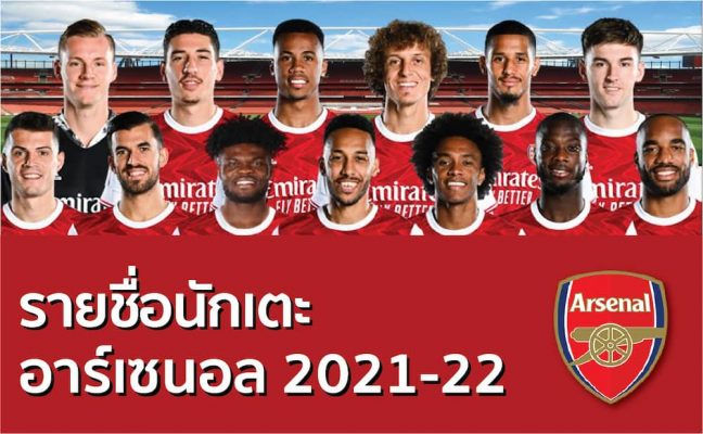รายชื่อนักเตะ อาร์เซนอล 2021-22